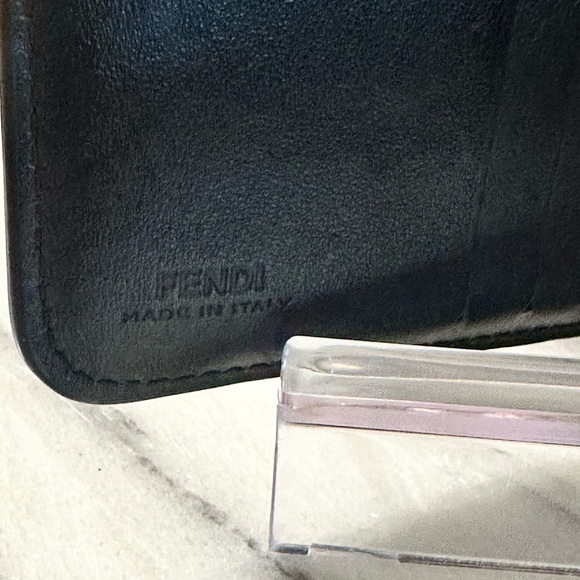 Fendi Black Bifold Leather Wallet Snap Zip Closure 8M0407 Includes COA - Picture 5 of 16